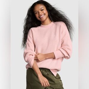 PINK Victoria’s Secret Small Chenille Crewneck Pullover Dusk Pink- NWT